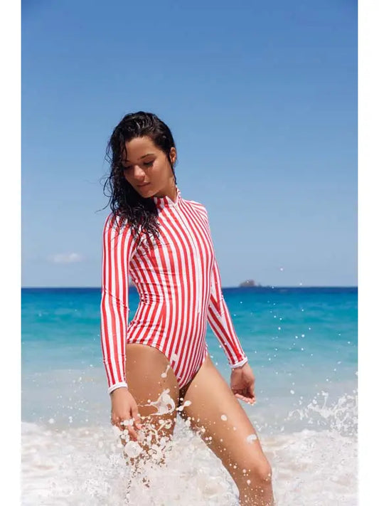 Grande Palombaggia One Piece - Red/White Stripe