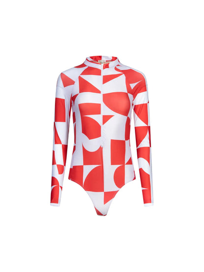 Grande Palombaggia One Piece - Geometric Red